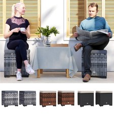 Set of 2 Rattan Footstool