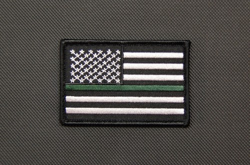 Thin green line flag - green,