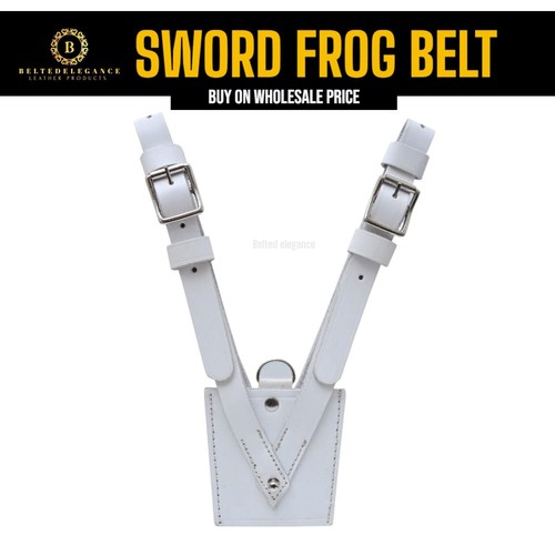 Sword frog white leather - frog,