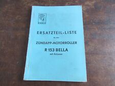 Zündapp R 153 Bella scooter 1956 OEM spare parts list spare parts catalog