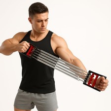 Chest Expander 5-Spring Adjustable Resistance Trainer for Upper Body Workout