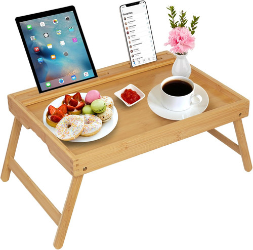 Bed tray table - with, folding