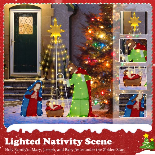 Costway lighted nativity - costway,