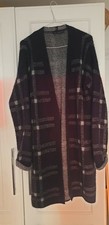M&S Cardi coat in navy/white  Size Medium 
