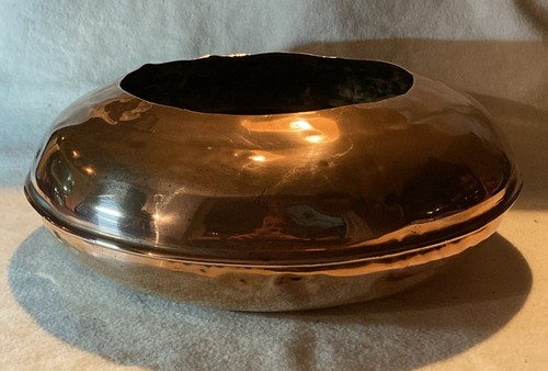 Antique copper bowl planter - antique,