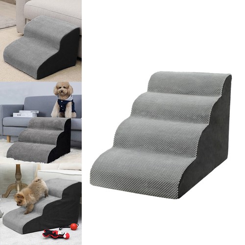 Grey dog stairs pet 4 - grey,