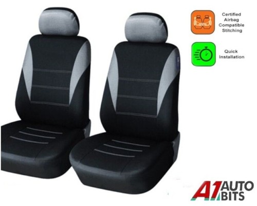 Front grey fabric seat covers - seat,