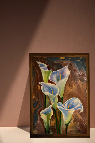 Vanilla calla lilies wall art - calla,