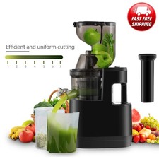 Electric Juicer Machine Juice Fruit Squeezer Slow Masticating Brush Pulp Cup UK