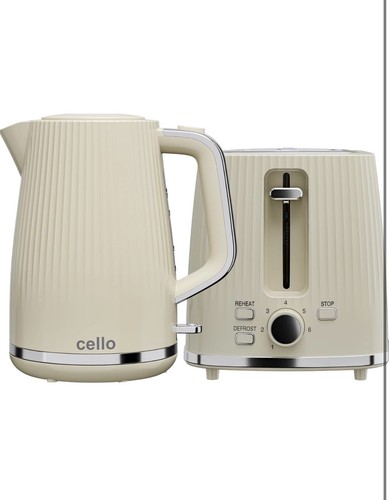 Cello cream kettle and toaster - kettle,