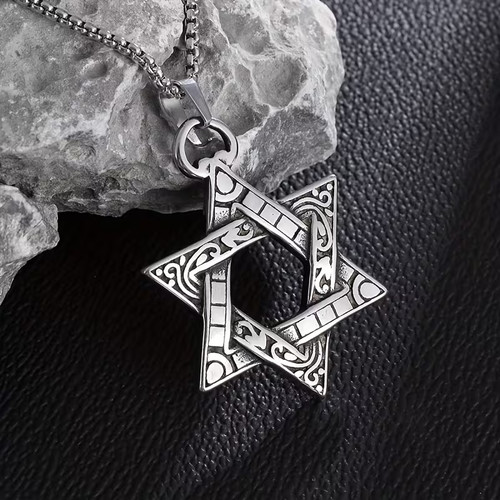 Star david necklace - star,
