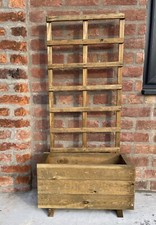Planter Box with Trellis Wooden Garden Trough Flower Pot Privacy Climber Screen