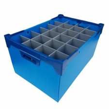 Glassware Storage Boxes Container Crates - Glassjacks - Light Blue 
