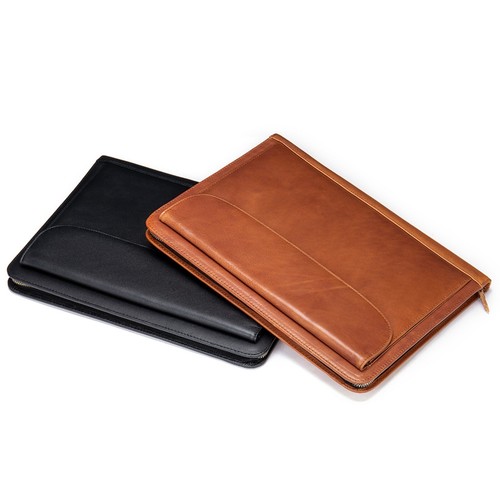 Men leather document holder - leather,