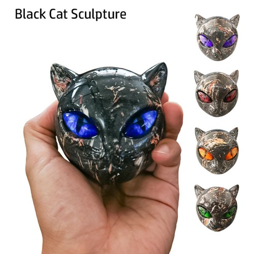 Resin luxury black cat - black,