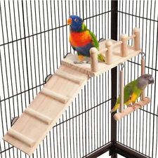 Wooden Cockatiel Parrot Bird Cage Perches Stand Platform  Pet Budgie Hanging Toy