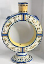 18th C Circular Faience Flask