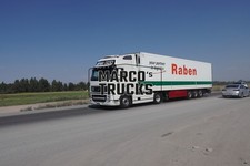 Truck Photo Volvo FH16 500 Refrigerated Semi Trailer Kyrgyzstan White Raven Your P #w2nt