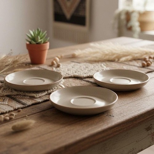 Denby caramel beige saucers - denby,