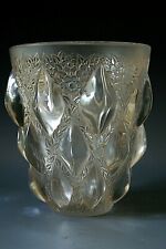 RENE LALIQUE " RAMPILLON " GLASS VASE , SEPIA PATINA - MODEL 991 CIRCA 1927
