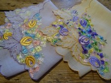 2 Vintage Ladies Embroidered