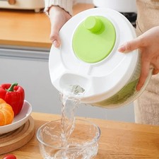 Large Salad Spinner Tosser Leaf Dryer Lettuce Vegetable Drainer Colander Bowl