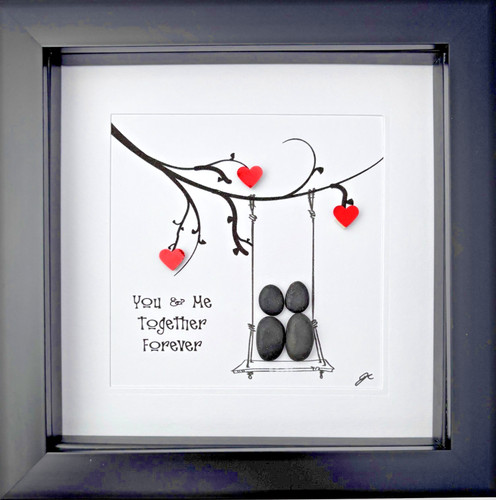 Pebble art romantic couple - pebble,