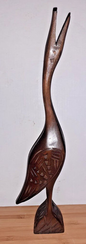 Vintage wooden heron stork - vintage,