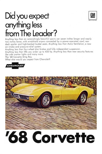 13x19 1968 chevrolet corvette - 13x19,