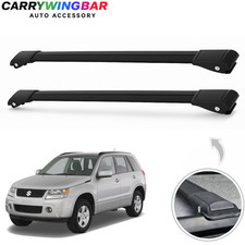 Fits 2000-2015 Suzuki Grand Vitara Flush Roof Racks CrossBars Black Color