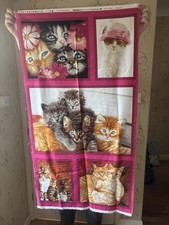 Robert Kaufman Cat Crazy Fabric Panel Cotton Quilting Sew Cat Fabric Cute