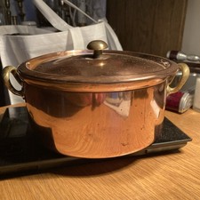 Vintage Spring Culinox Copper Stainless Steel Pan/Lid, Switzerland casserole 7”