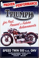 Triumph motorcycle Tin sign