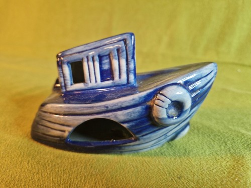 Ceramic blue trawler - blue, trawler/fishing