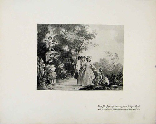 Old antique print les trois - print,
