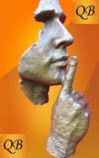 ART DECO BRONZE FIGURINE SCULPTURE STATUE SERENITY SILENCE FACE MASK CAST FIGURE