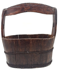 Antique Wooden Water Bucket