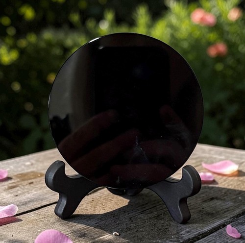 Black obsidian scrying - obsidian,