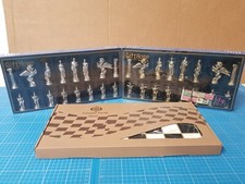 Historical Antique Copper Rome Figures Metal Chess Set