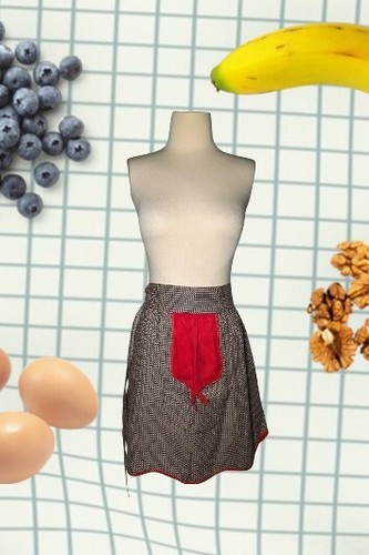 Retro full apron - apron, gray