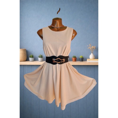 Zara cream sleeveless trapeze - zara,
