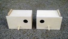 Pair Of Budgie Nest Nesting Breeding Boxes  9" x 6" x 6"