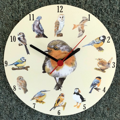 Garden birds clock robin - birds,