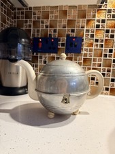 1930s Art Deco Everhot Chrome & Ceramic Insulated Tea pot British Made