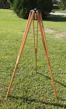 David White Collapsible Wooden Wood Survey Tripod Spiked Feet