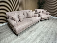 Laura Ashley LYNDEN Style Fabric 3 Seater Sofa + 1 Snuggle Chair - RRP £2895