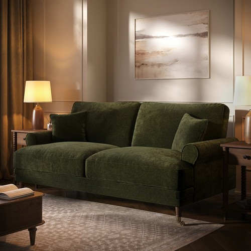 Moss green chenille - green,