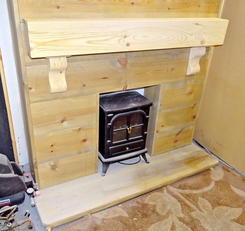 Real pine mantle shelf - pine,