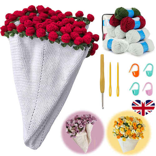 Crochet flower bouquet throw - crochet,