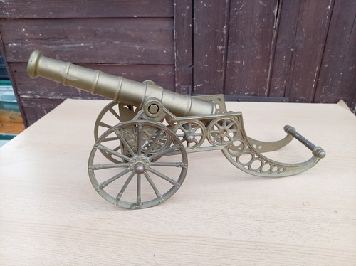 Vintage old antique brass gun - brass,
